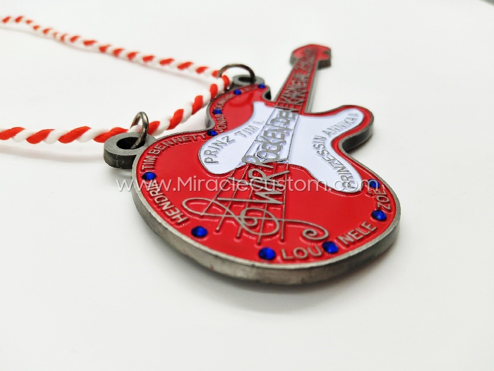 custom guitar shape medals