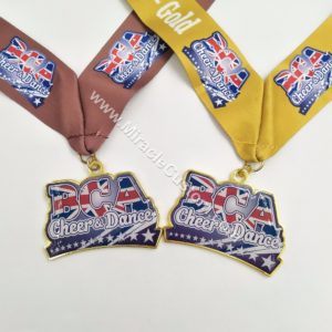 Personalized Cheer Medals custom printed epoxy sport metal medals