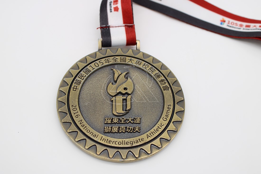 Athletics games medals customized with antique finish