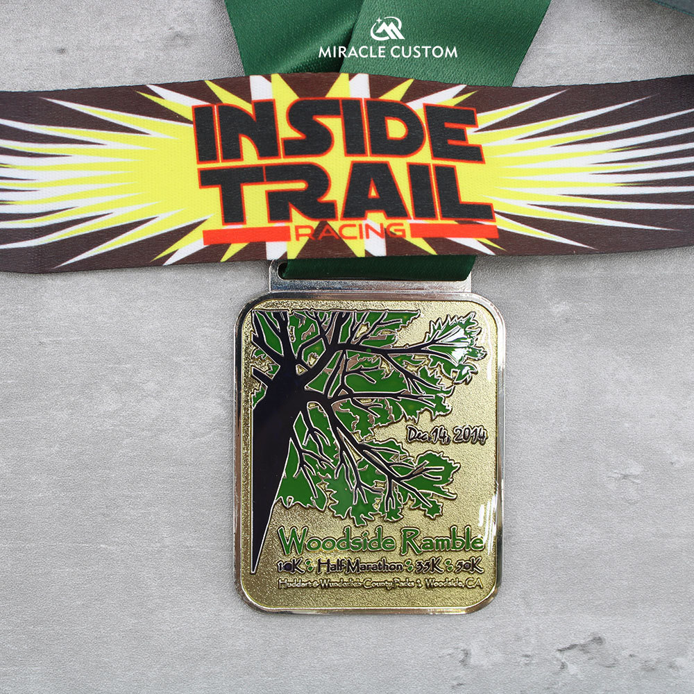 Custom Woodside Ramble Trail Run Race Medals