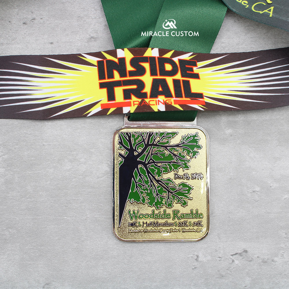 Custom Woodside Ramble Trail Run Race Medals