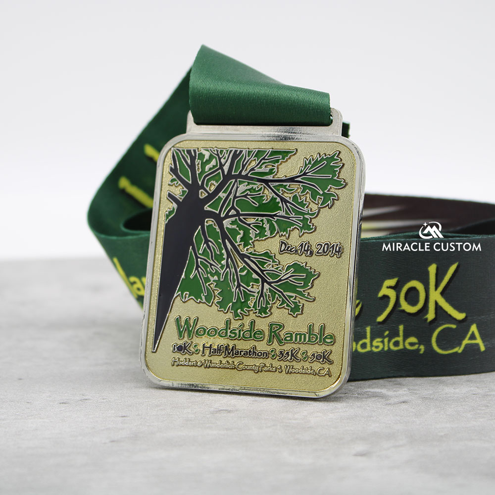 Custom Woodside Ramble Trail Run Race Medals