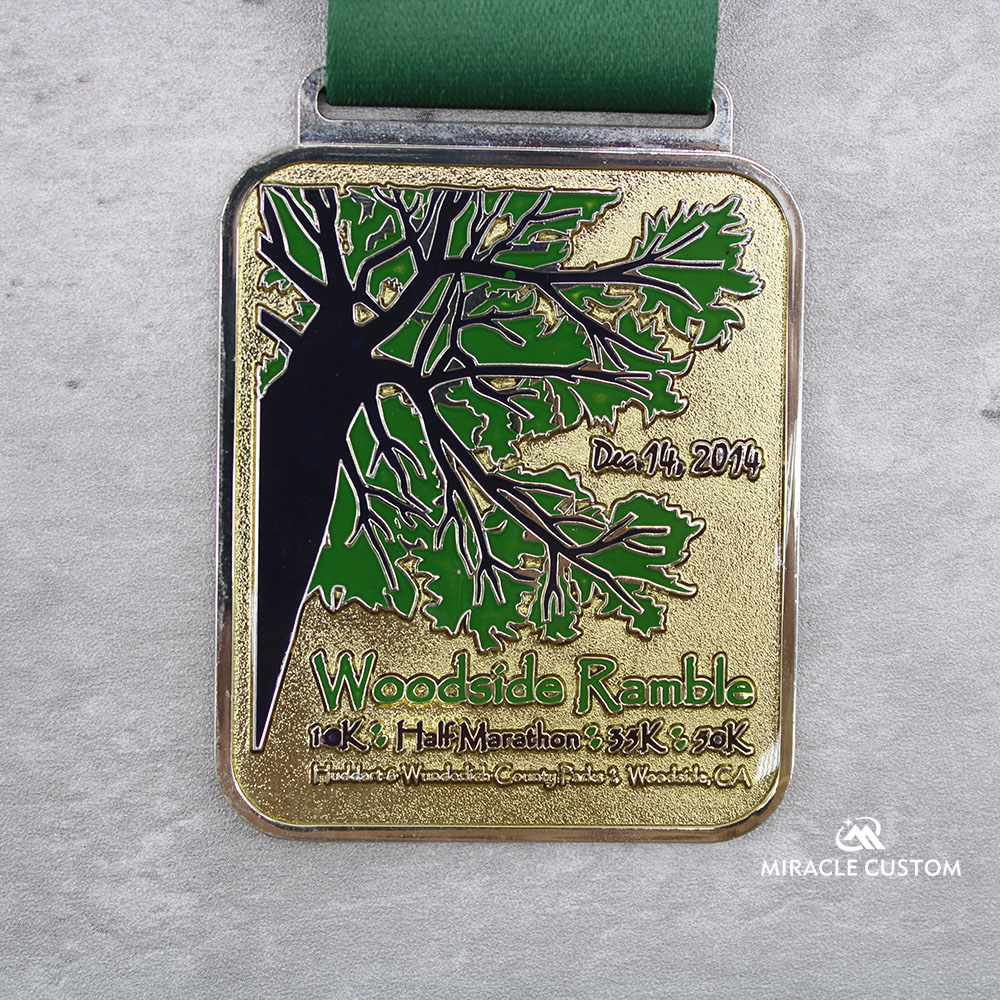 Custom Woodside Ramble Trail Run Race Medals