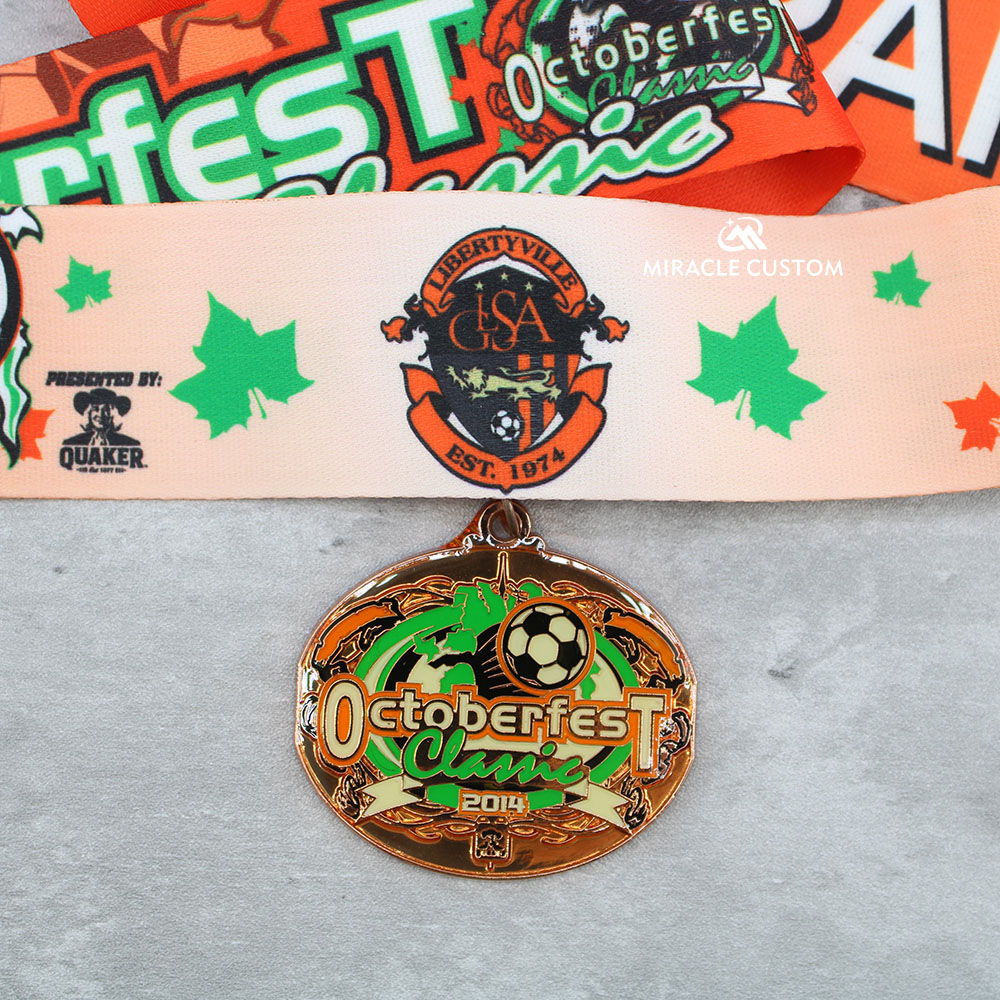 Custom participant oktoberfest classic 2014 football medals