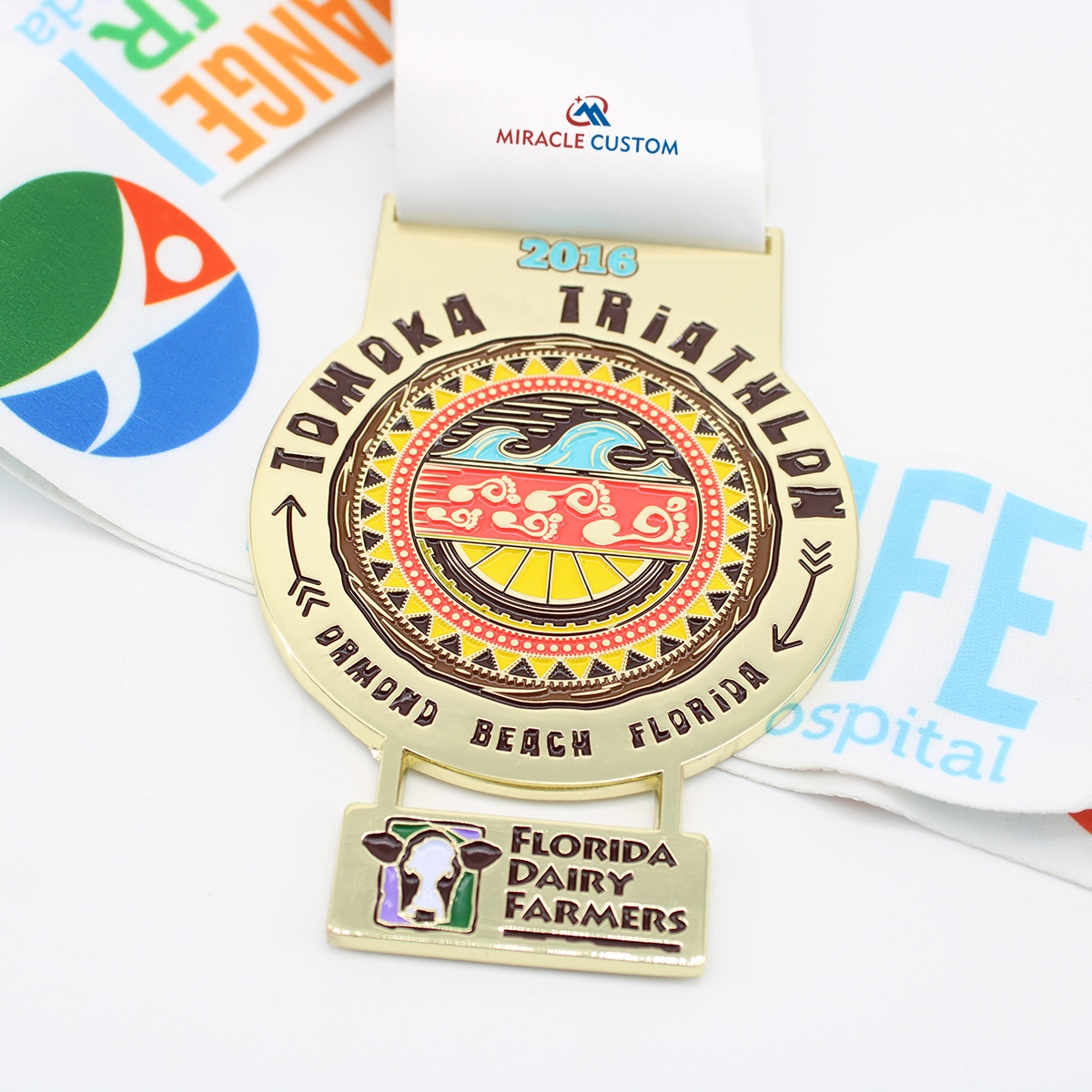 Custom Florida Dairy Farms Triathlon Medals