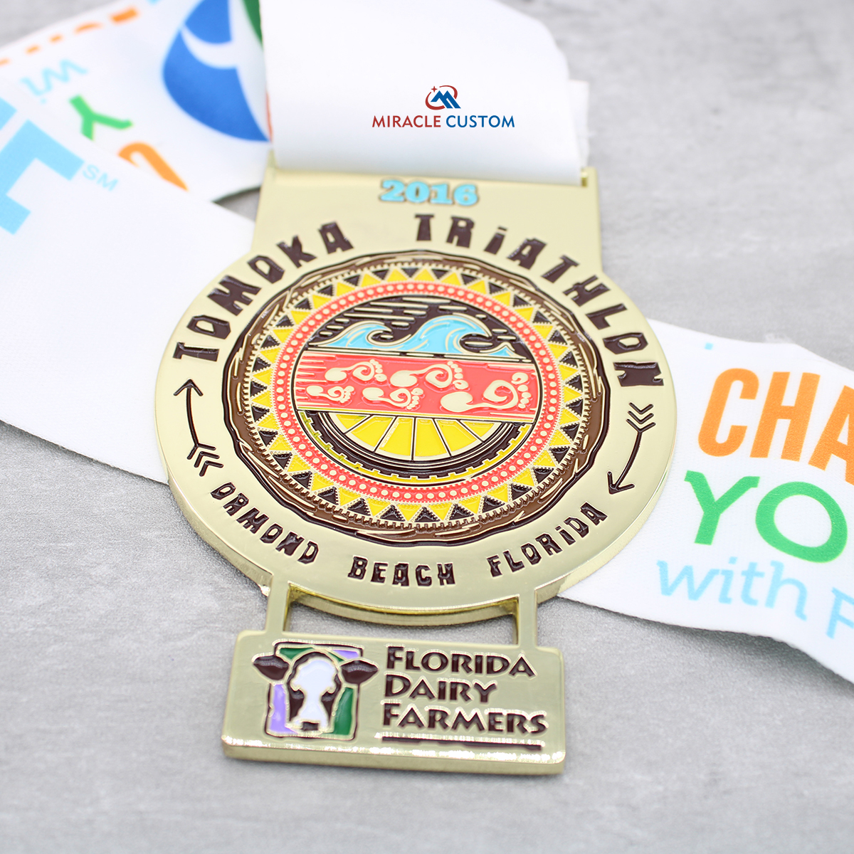 Custom Florida Dairy Farms Triathlon Medals
