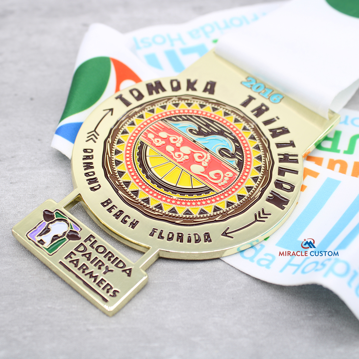 Custom Florida Dairy Farms Triathlon Medals