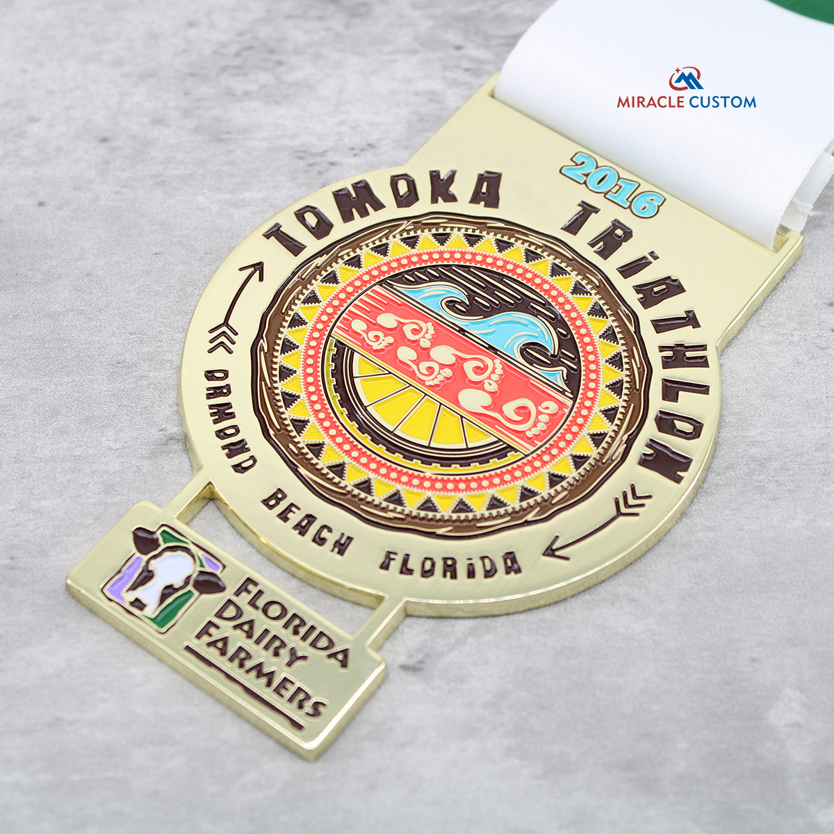 Custom Florida Dairy Farms Triathlon Medals