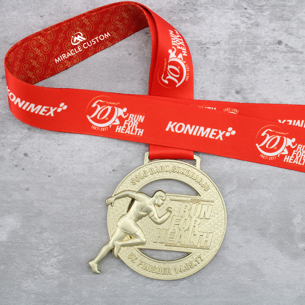 Custom Indonesia Konimex Run for Health 2017 10k Finisher Medals