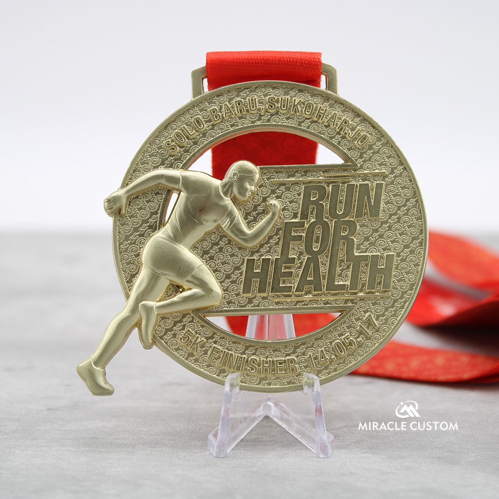 Custom Indonesia Konimex Run for Health 2017 10k Finisher Medals