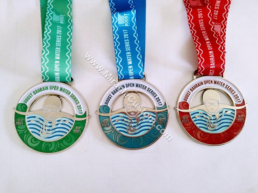 Custom Swimming Medals Color Filling