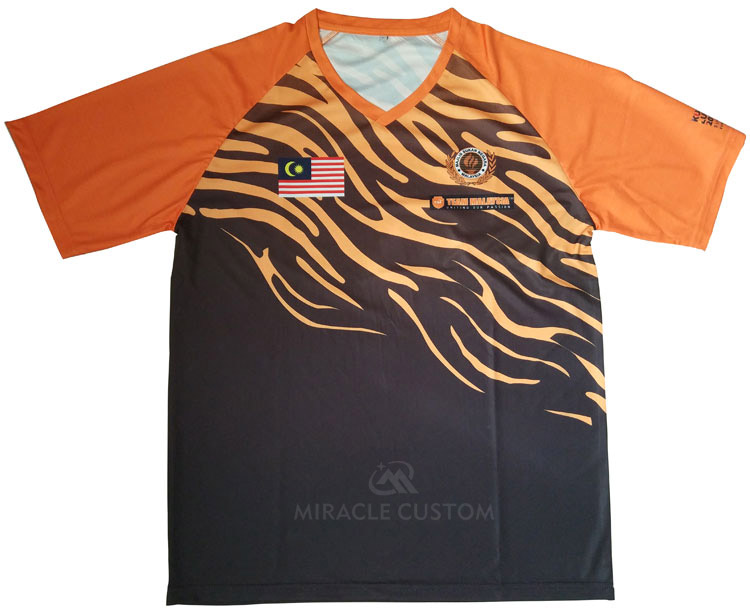 Custom Team Malaysia Sports Tshirts Sublimation Tshirts