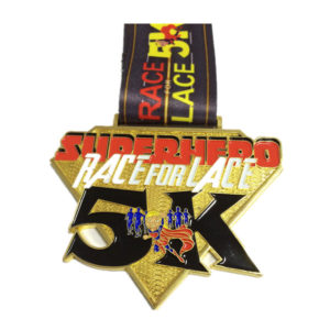 custom race for lace 5k medals super hero event medals
