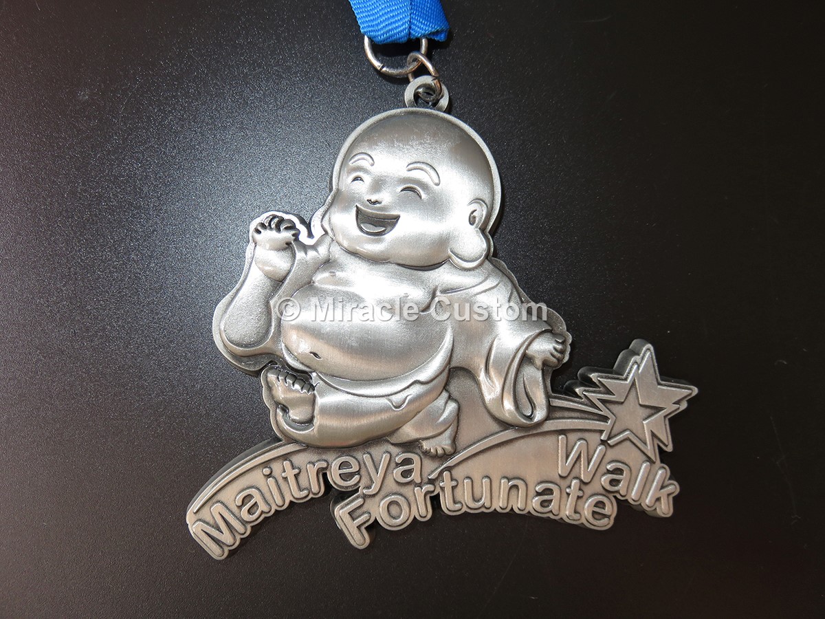 custom maitreya fortunate walk medals 3D Antique Medals