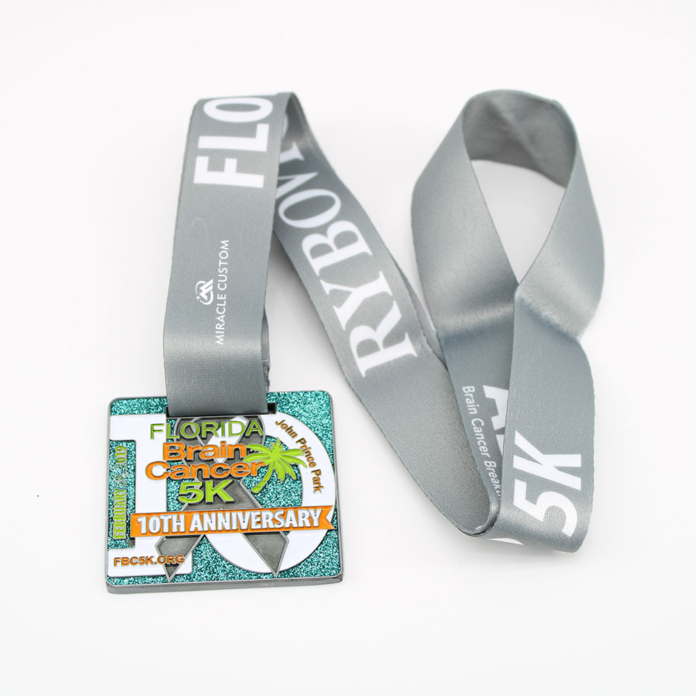 Custom 5K Running Event Medals Glitter Medals
