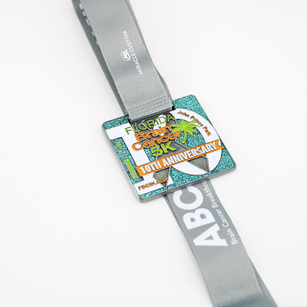 Custom 5K Running Event Medals Glitter Medals