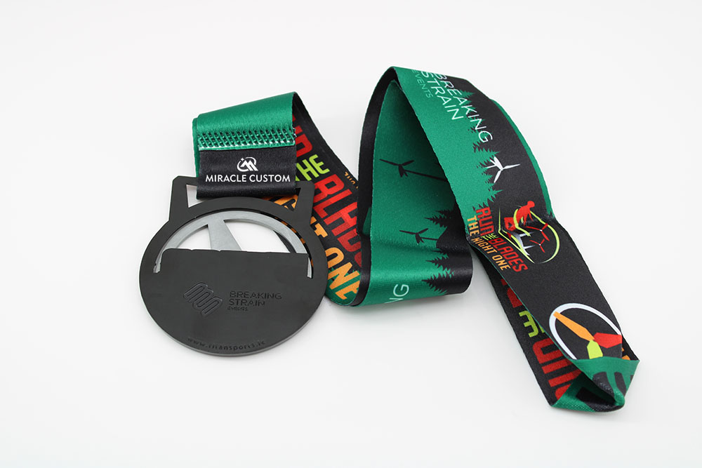 Custom Windmill Black Finish Spinning Medals