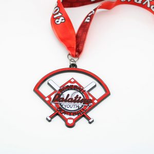 Black Dyed Custom Softball Medals