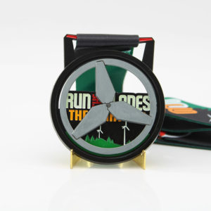 Custom Windmill Black Finish Spinning Medals