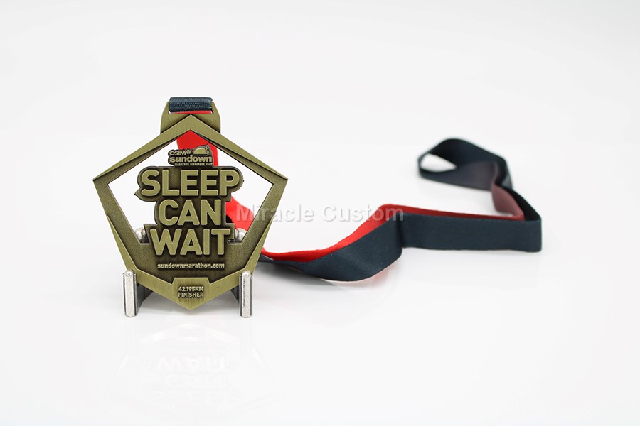 Custom Sleep Can Wait Marathon Medals