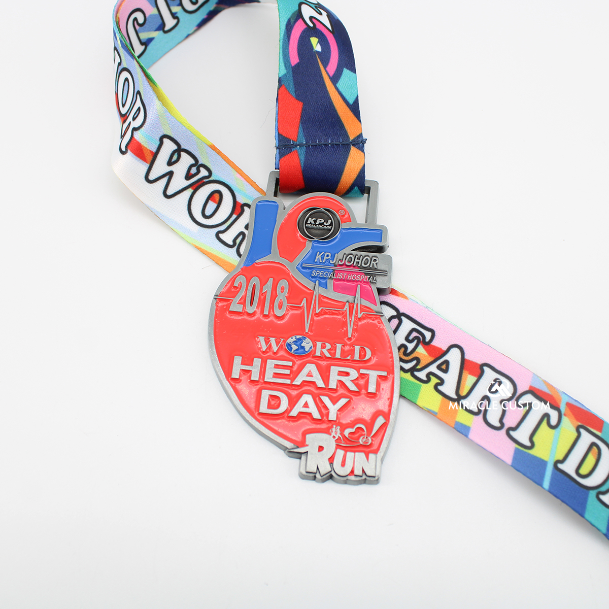 Custom 2018 World Heart Day Run KPJ Johor Walk Medals