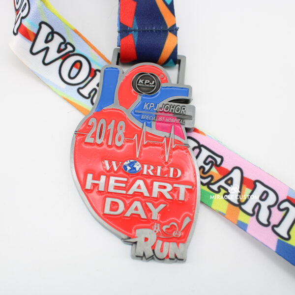 Custom 2018 World Heart Day Run KPJ Johor Walk Medals