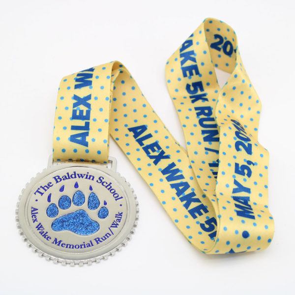 Custom Glitter Run Medals Shiny Nickel Medals