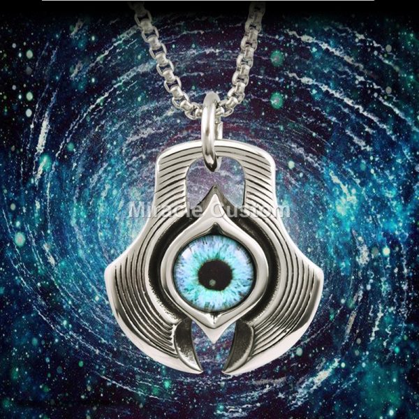 Wholesale hiphop Evileye Mens Devil Stainless steel Pendant Necklace Gift - Image 2