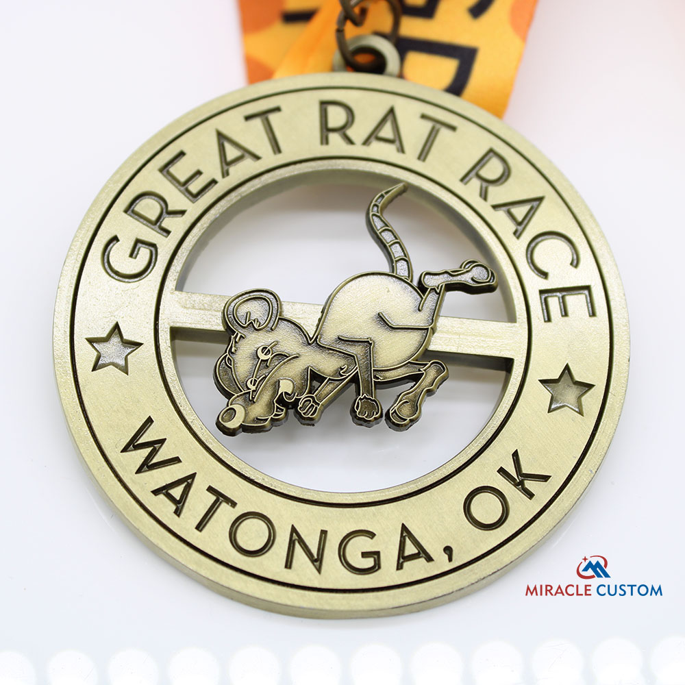Custom Great Rat Race Spin Medals Sports Medals