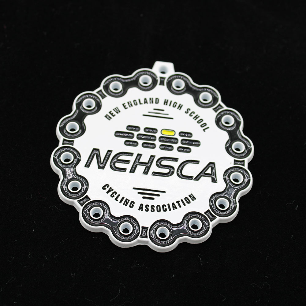 Custom Cycling Medals with Spray paint white color