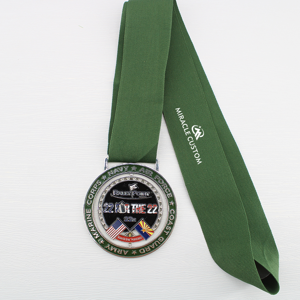 Custom Rally Point Arizona Run Half Marathon Spin Medals