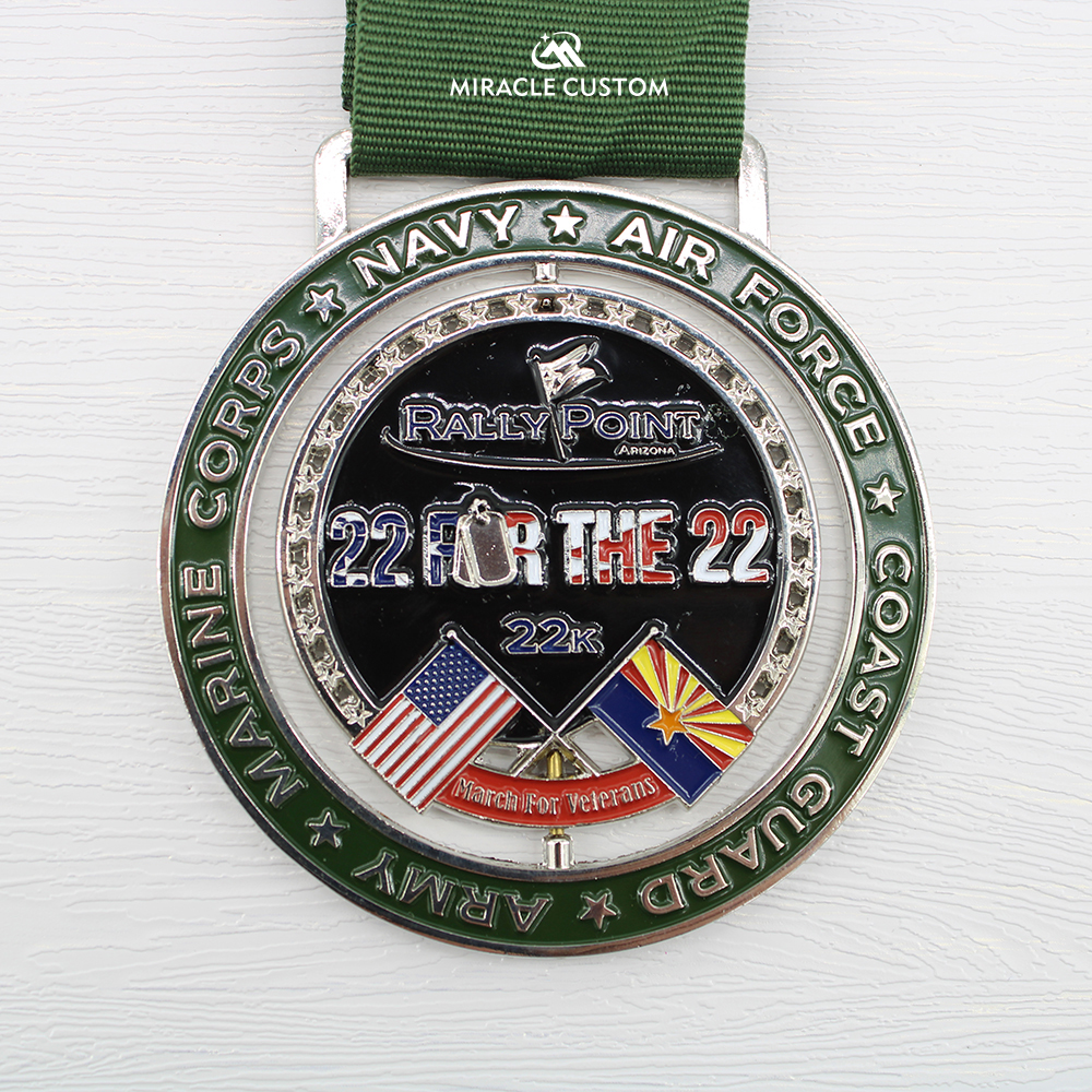 Custom Rally Point Arizona Run Half Marathon Spin Medals