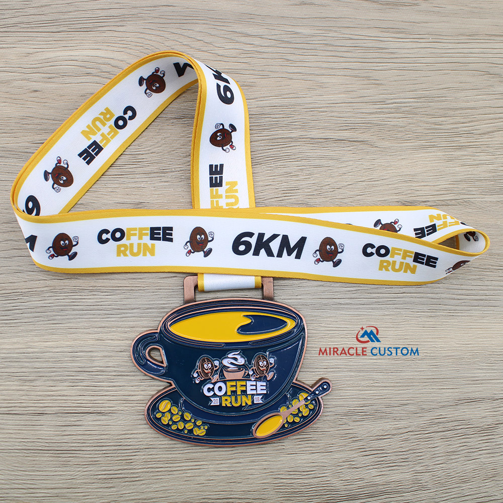 Custom Coffee Run 2018 6KM Fun Run Finisher Medals