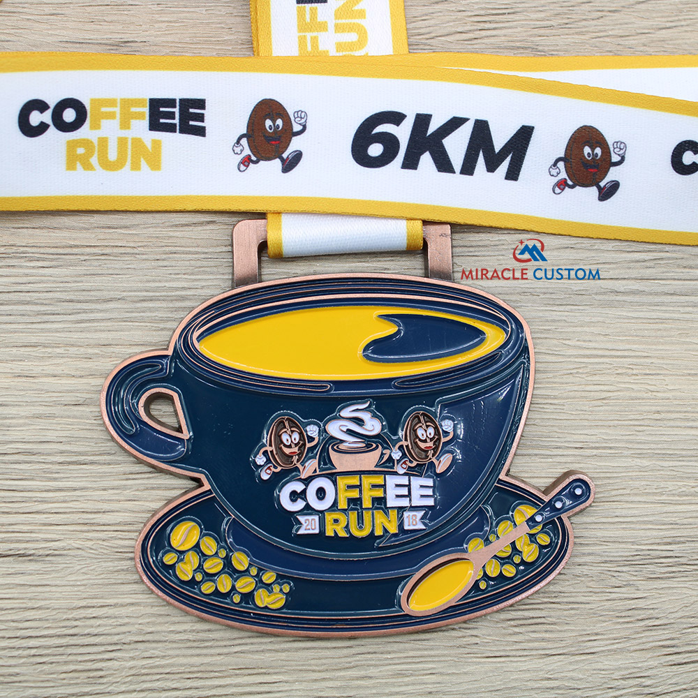 Custom Coffee Run 2018 6KM Fun Run Finisher Medals