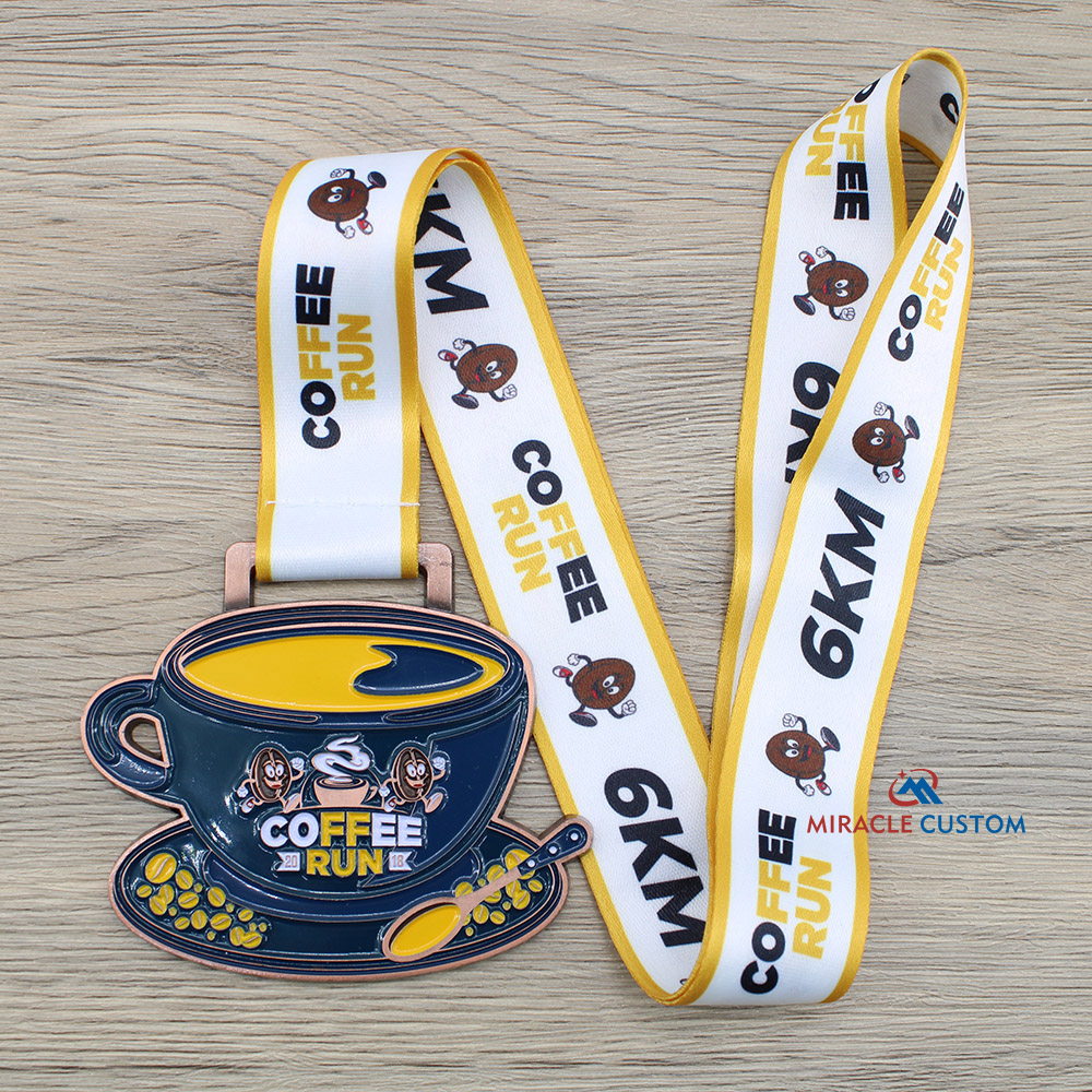 Custom Coffee Run 2018 6KM Fun Run Finisher Medals