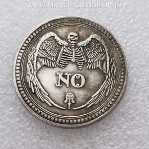 Yes No Vintage Skull Fun Dating Decision Coins