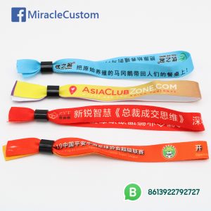 custom plastic tube slide lock custom woven wristband for events