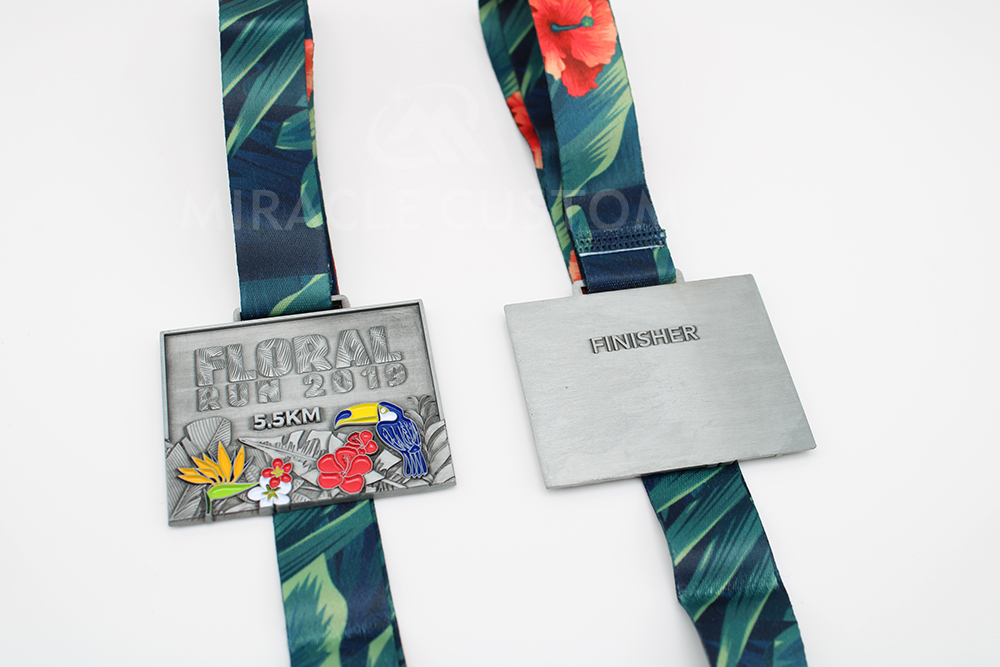 Custom Floral Virtual Run Medals