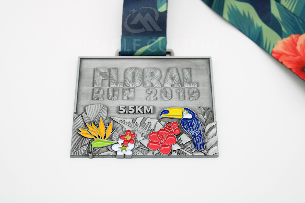 Custom Floral Virtual Run Medals