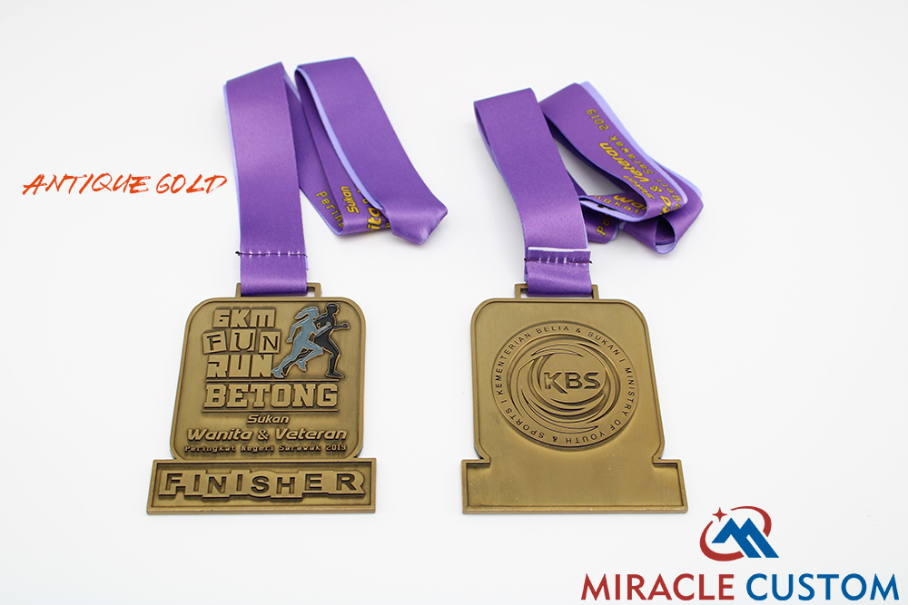custom antique finish medals