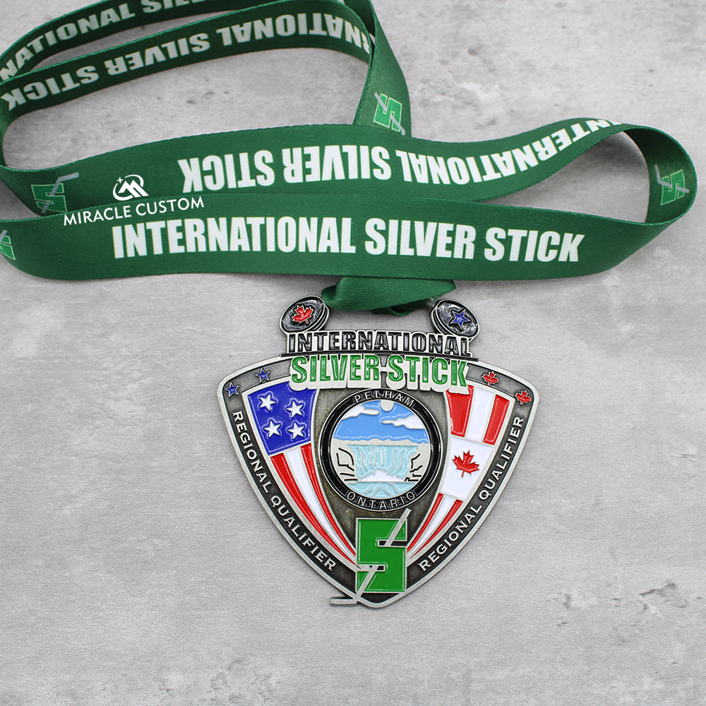 Custom Regional Silver Stick Tournament Championship Medals