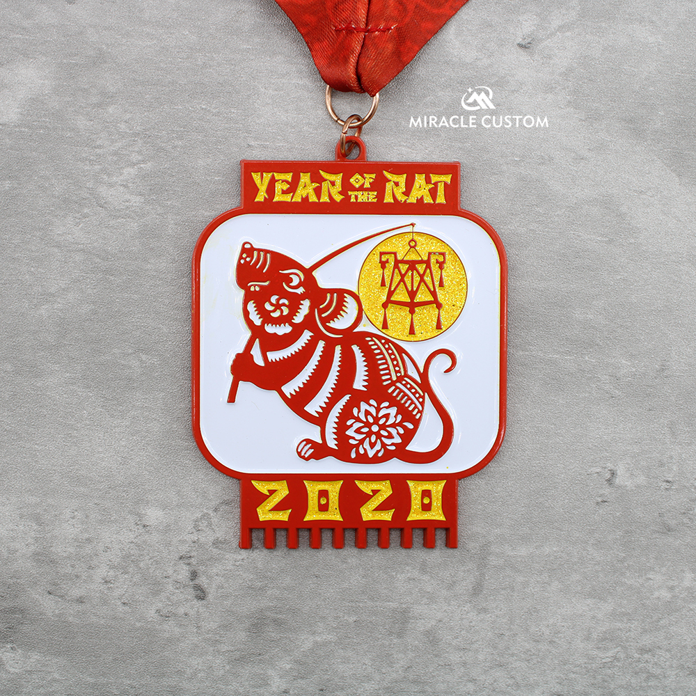 custom new year challenge the year of the rat event medals