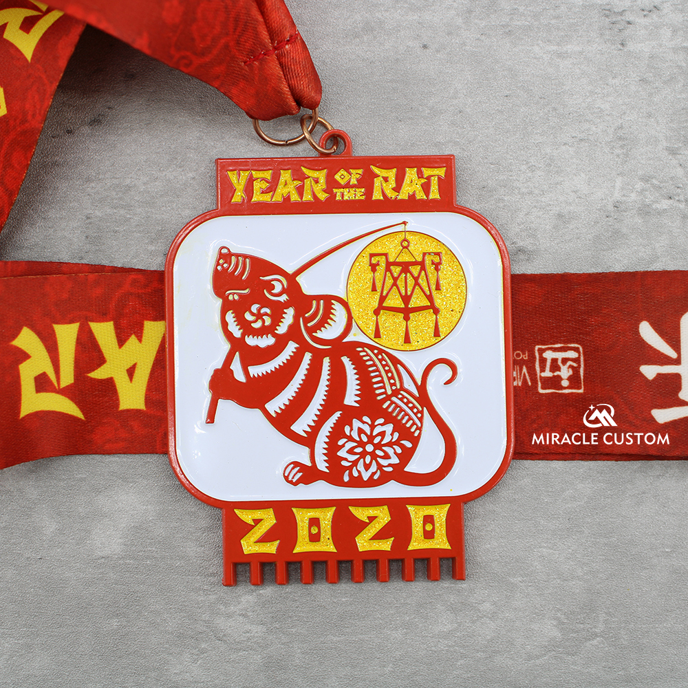 custom new year challenge the year of the rat event medals