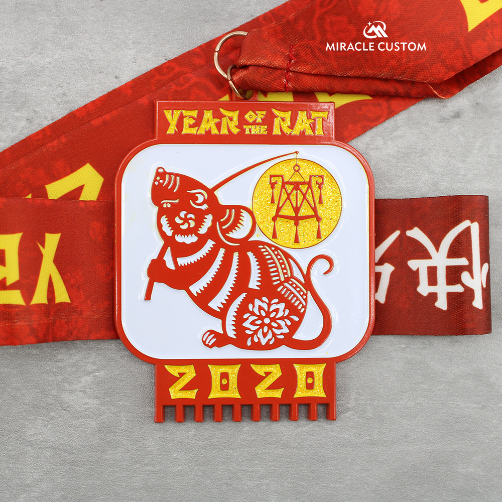 custom new year challenge the year of the rat event medals