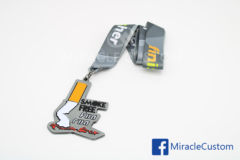 custom smoke free fun run medals