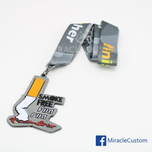 custom smoke free fun run medals