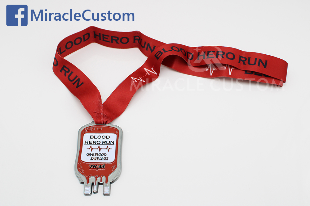 custom blood hero run medals