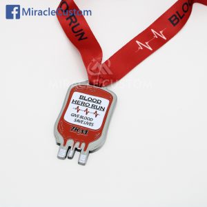 custom blood hero run medals