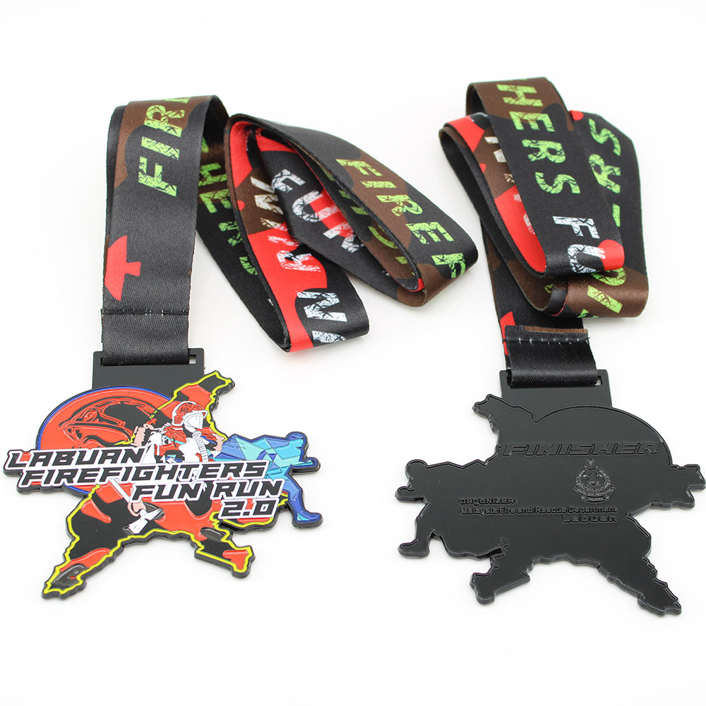 custom labuan firefighters fun run medals