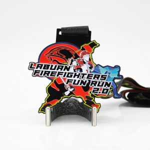 custom labuan firefighters fun run medals